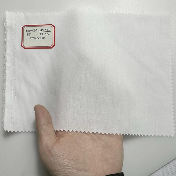 Bleached Polyester TC Cotton T90/C10 45*45 133*72 150CM TC Polyester Cotton