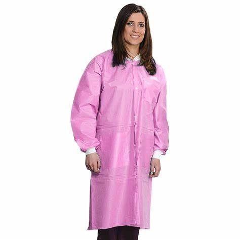 45GSM SMS Dental Breathable Unisex Disposable Lab Jackets with Open Front and Collar