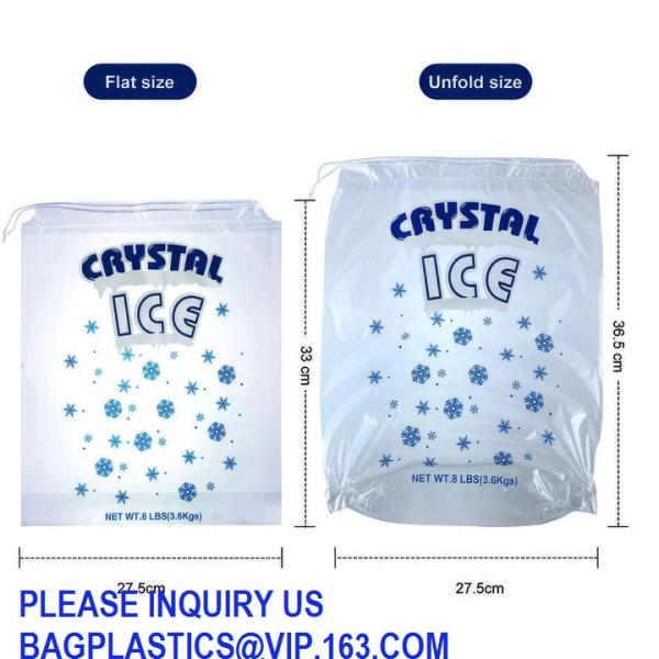 10 Lb. Plastic Drawstring Ice Bags 12 X 21 Inch Heavy-Duty Plastic Ice Bags With Plastic Drawstring (2mil Thickness)