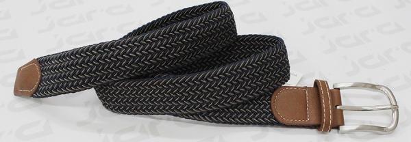 Nickel Satin Buckle Mens Elastic Belt With Tan PU Part