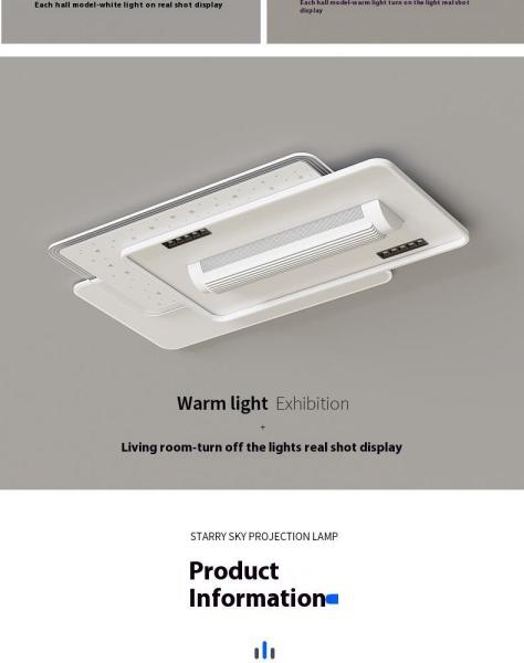 English Voice Control LED Ceiling Fan Light Living Room Leafless Bedroom Soft Wind Invisible Fan Light Mute Eye