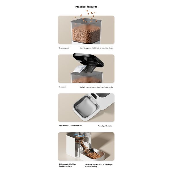 APP/Video Eco-Friendly Intelligent Pet Feeding Machine 4L Capacity Automatic Square IPX5 Waterproof Time Setting Cat/Dog Bowl