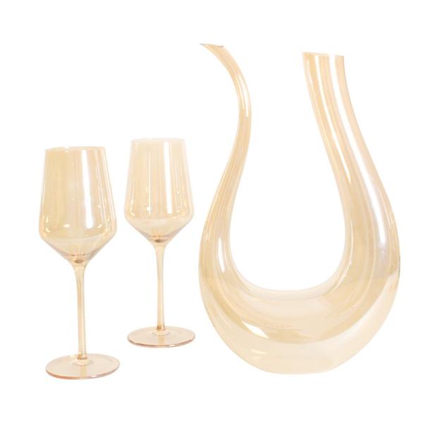 Décanteur et aérateur de vin de cristal sans plomb soufflé à la main en gros.