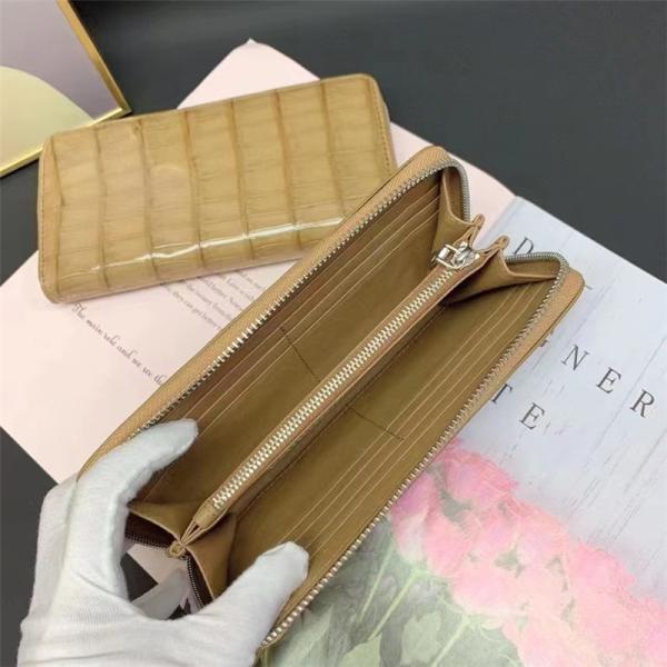 Authentic Genuine Crocodile Skin Women Long Card Pure Lady Colorful Glossy Wallet Exotic Alligator Leather Female Clutch