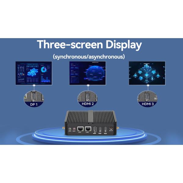 J6412 N100 Processor Mini Fanless PC DDR4 Dual LAN Dual COM RS232 Triple Display