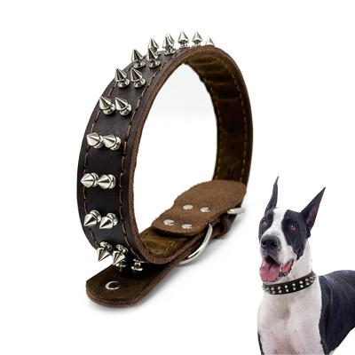 Genuine Leather Pet Collar with Studded Design – Stylish, Durable, and Comfortable