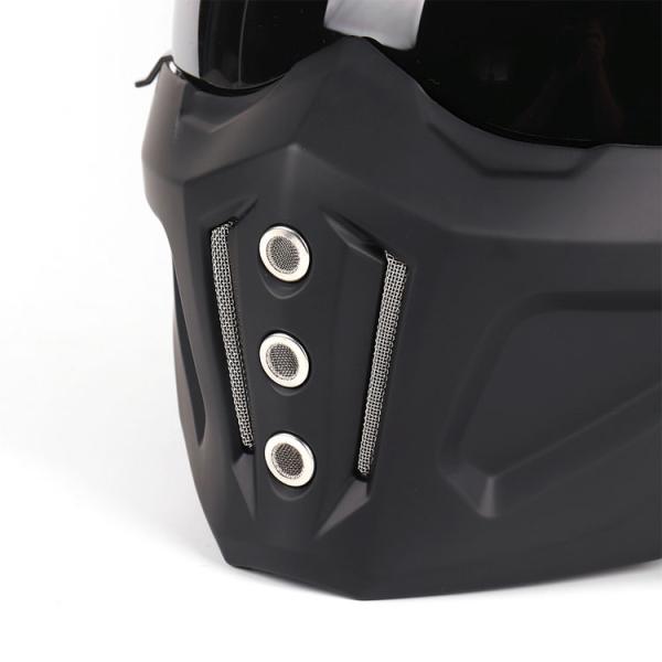 Custom Removable Chin Bar Classic Motorcycle Full Face Helmet ABS for Replace/Repair