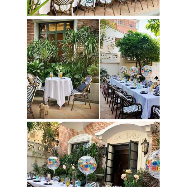 Sillas de cena de bambú de la rota blanca negra de los muebles del jardín del café