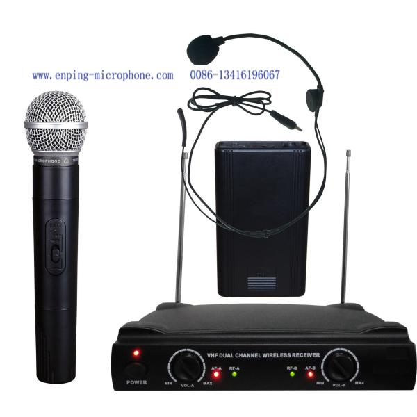 LS-302 dual channel VHF wireless microphone with two micrófono / good quality
