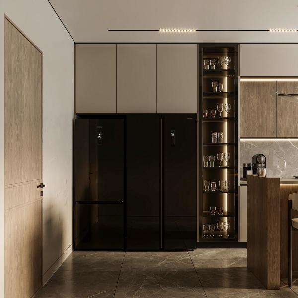 Кухонная мебель на заказ Современная натуральная твердая древесина Модульные кухонные шкафы Вилла использовать роскошные кухонные шкафы