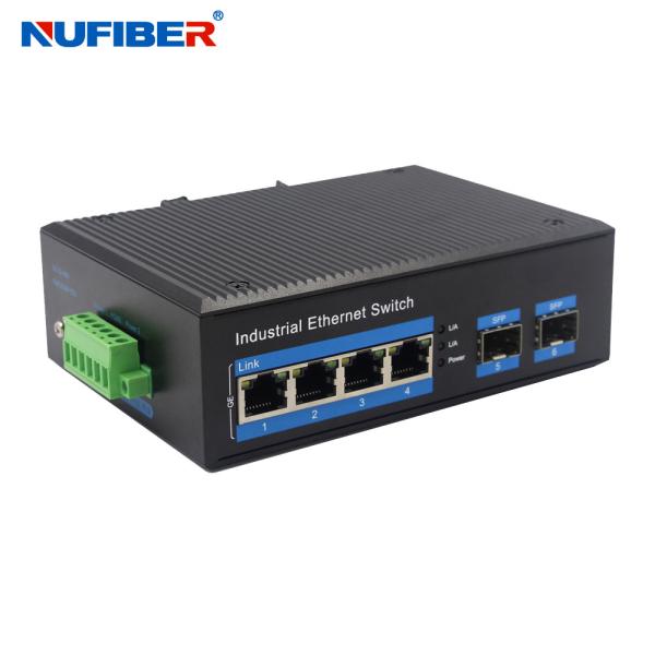 Din Rail Mount Industrial Gigabit SFP Switch 2x1000Base to 4x10/100/1000Base-T