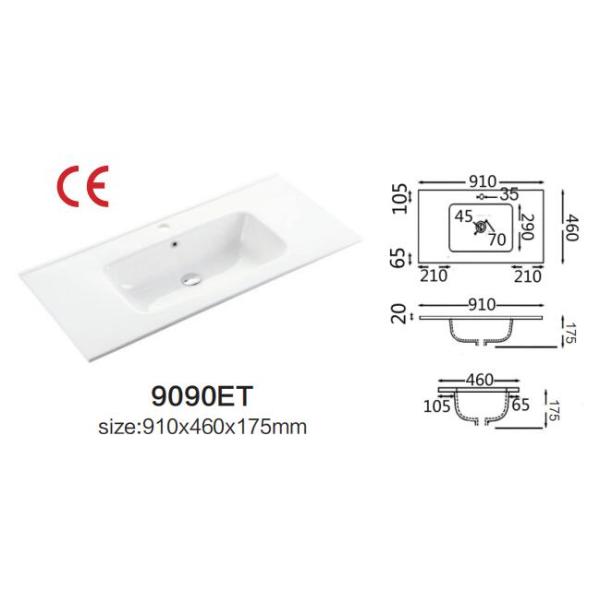 Таз 910X460X180mm сосуда прямоугольника раковины Bathroom верхней части тщеты 35 дюймов