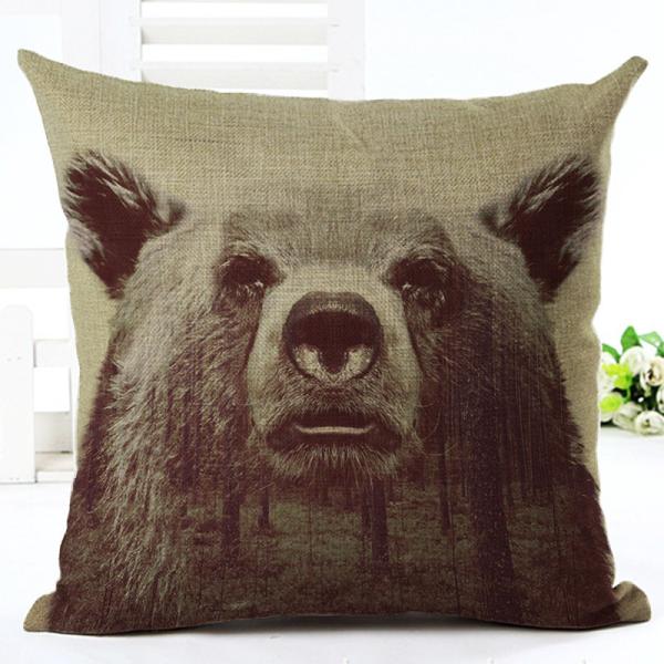 Nordic Geometric Bear Pillow Case Cushion Cover Green Blue 18 x18 for sofa bed decoration