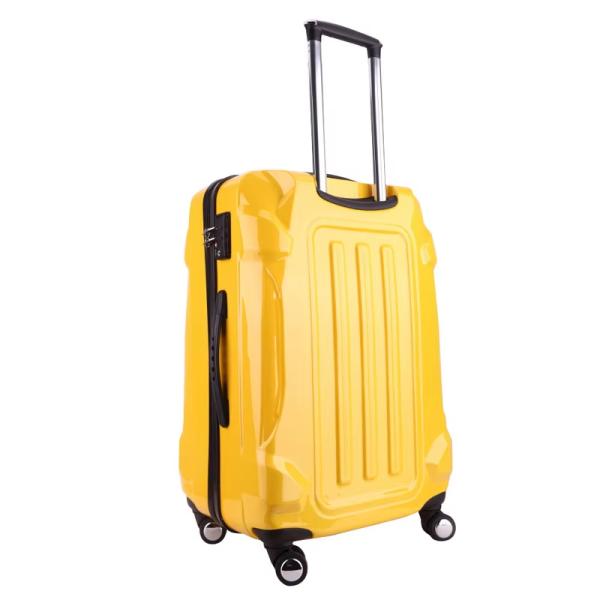 Unisex TSA Lock Luxury Urban Hard Carry-On Trolley Luggage Black Infant Plastic Suitcases with Scratch-Resistant Surface