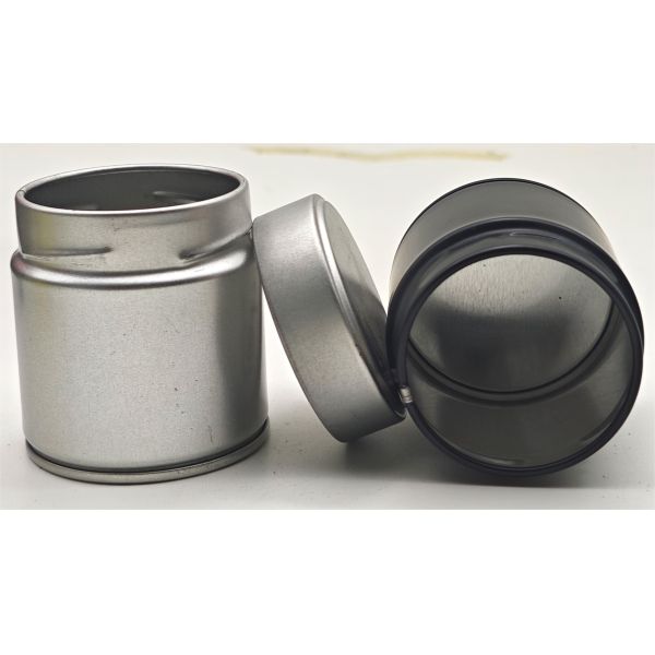 Matte Silver Tea Tin Cans Inward Lid 50x38mm 60x68mm Metal Container Candle Powder Pill