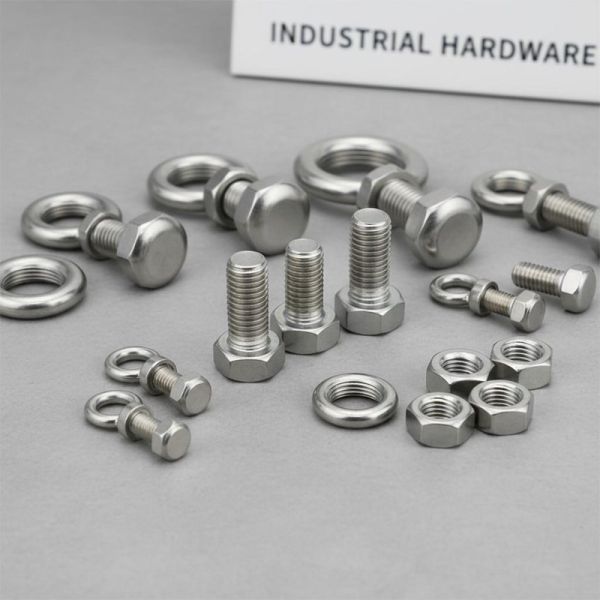 M4-M20 Stainless Steel Eye Bolts Nuts Round Head Style Hardware for Lifting Rigging and Industrial Assembly Applications