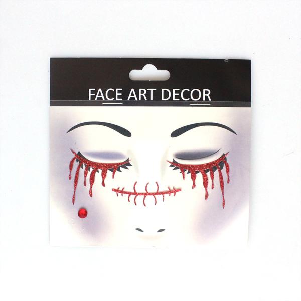 Стикеры татуировки хеллоуина макияжа Noctilucent светлых праздничных стикеров смешные