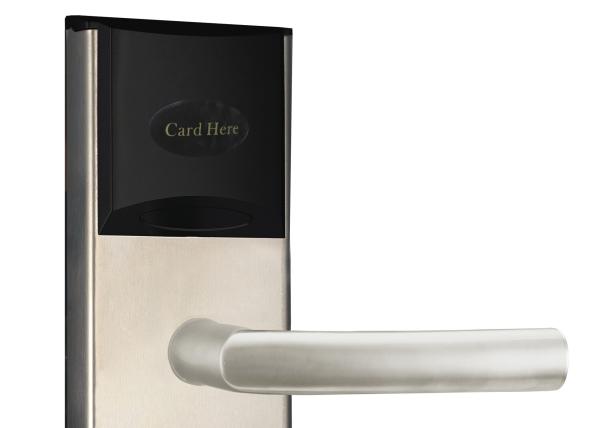High Security Electronic Card Door Lock For Hotel Entrance 62.5mm Center Distance