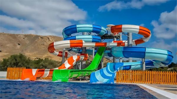 Outdoor Commercial In Ground Swimming Pool Small Fiberglass Water Slide