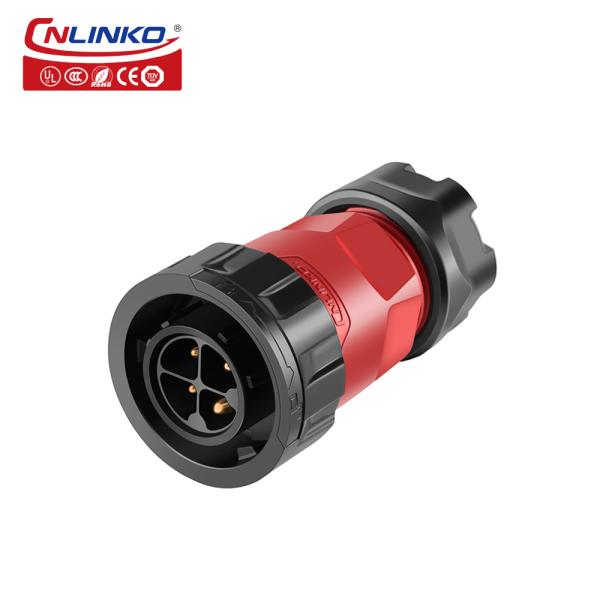 CNLINKO 4 Pin Industry Socket 110 Volt Electrical Plugs and Sockets Waterproof for Light Cable Plug Connector