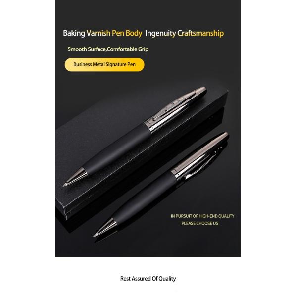 Twist Type Business Metal Ball Point Pen 1.0mm Textured Grey Pen Barrel Signature Pen