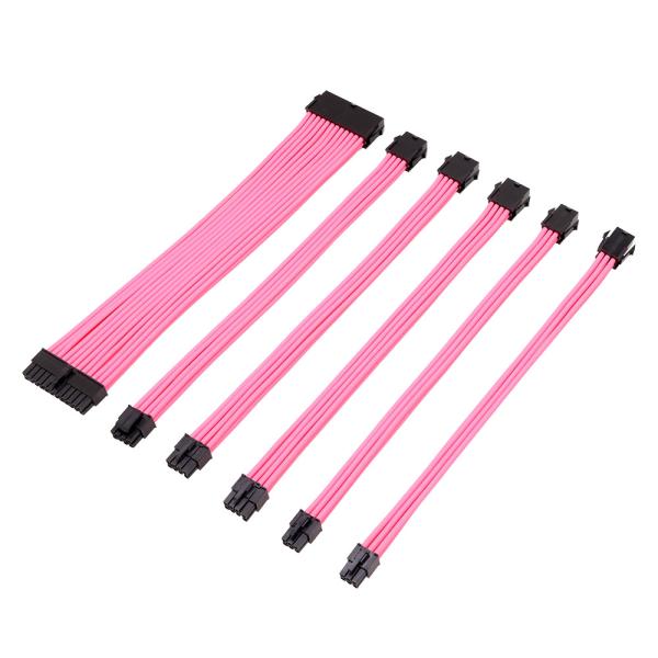 PSU Cable Kit Elbow Data Cable Computer PVC Heat And Wear Nylon Material 18AWG PET Sleeving Extension