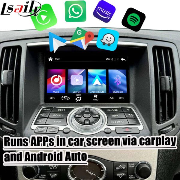 Lsailt 7 Inches Wireless Android Auto CarPlay Screen for Infiniti G37 G25 G35 Skyline 370GT (V36) Q40 2007-2014 HD Touch DisPlay