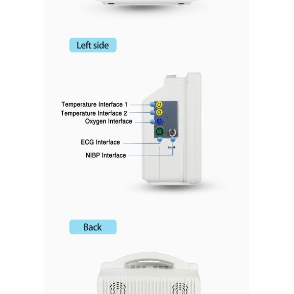 6 Parameters Multi Parameter Patient Monitor with High-precision Modules Digital Oxygen Technology and 12.1 inch Color TFT Display
