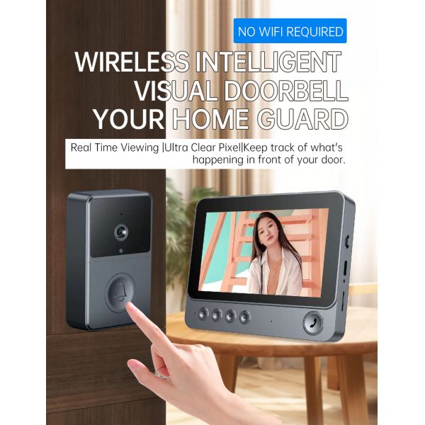 Smart Wireless Video No Wifi Doorbell Camera Intercom System 2.4G Private Protocol