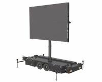 Display de pantalla LED de color solar móvil Elevación hidráulica y remolque descendente para pantalla publicitaria