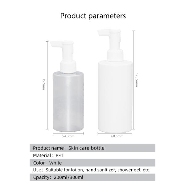 200ml 300ml Pump Sprayer Bottle Pet Flat Shoulder