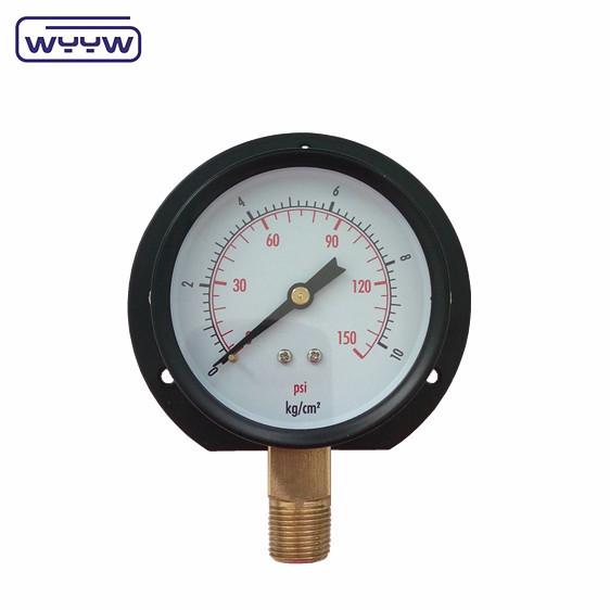 75mm Flange Type Economy Pressure Gauge Kg And Psi Bottom Mount