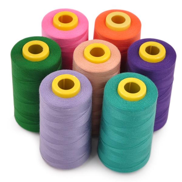 Cores 100% Poliéster Fios de costura Artesanato e noções Tecido Fios de costura