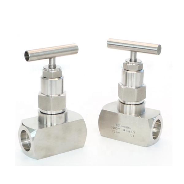 6mm 316SS Pneumatic Needle Valve Flow Control Manual Bellow Sealed