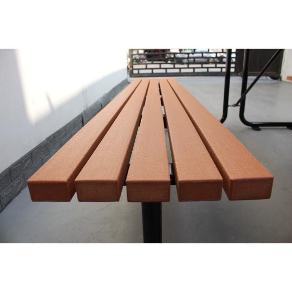 Steel And HDPE Recycle Plastic Wooden Outdoor Park Picnic Table 8 Seats Composite Slat Park Bench