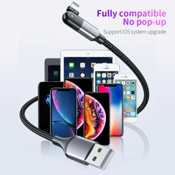 480Mbps 3A 1.2m USB To Type C Cable 180° Rotating Elbow Charging Data Cable