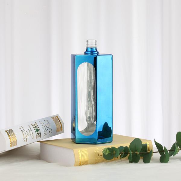Custom Sealing Type Fancy Electroplated Colored Wine Bottles for Bar Celebrations