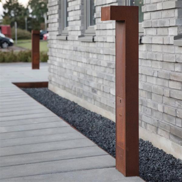 Light Rustic Red Corten Lighting Bollards IP65 IP66 Wear Resistance