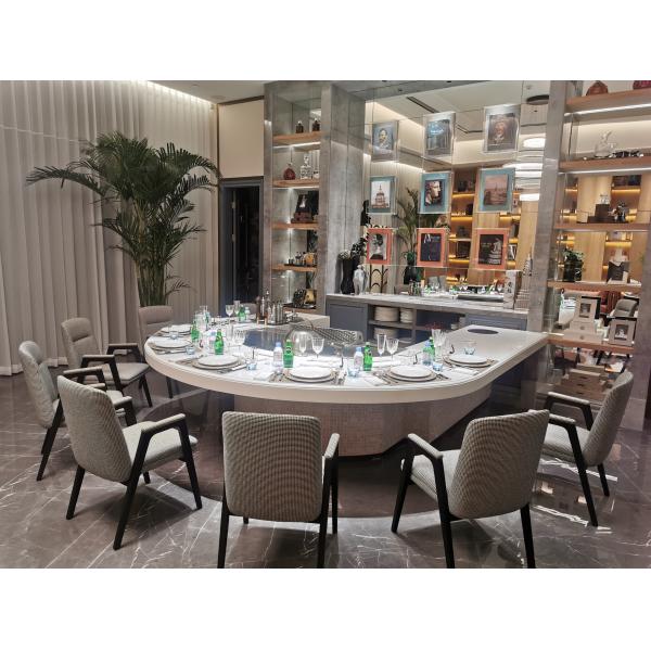 Нержавеющая сталь гриль гриль Теппаняки Стол Интеллектуальная панель управления, полукруговое коммерческое кухонное оборудование