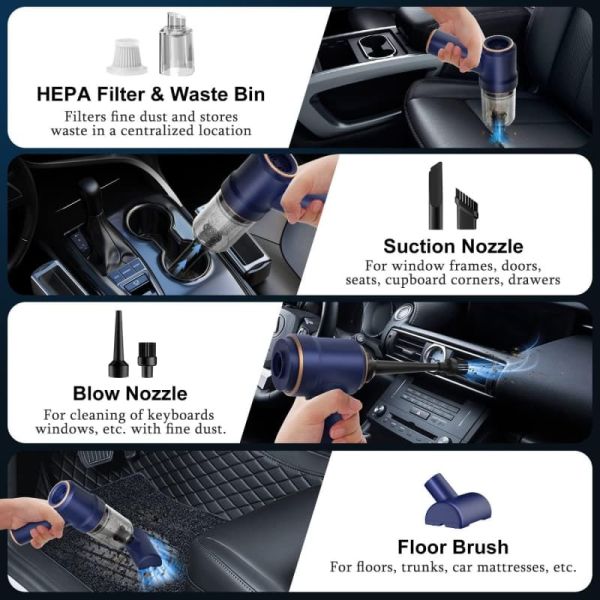4000mAh Portable Mini Vacuum Cleaner Rechargeable Vacuum Cleaner For Car