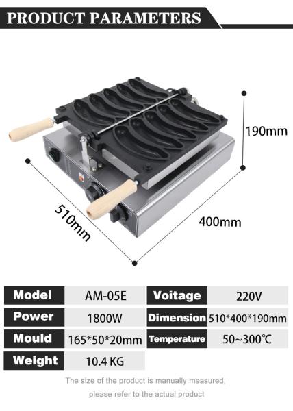 10.4 KG Mini Waffle Maker Forma de banana para fazer lanche fácil