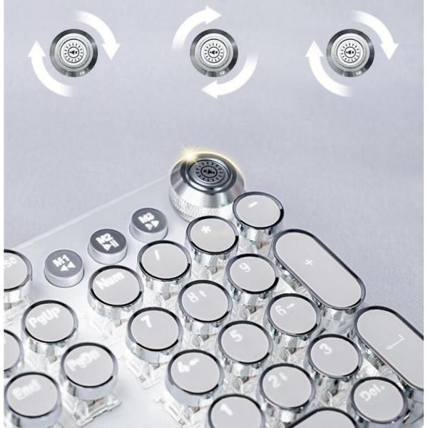 Retro Punk Mechanical RGB Keyboard Cool PC Keyboard Ergonomic Design