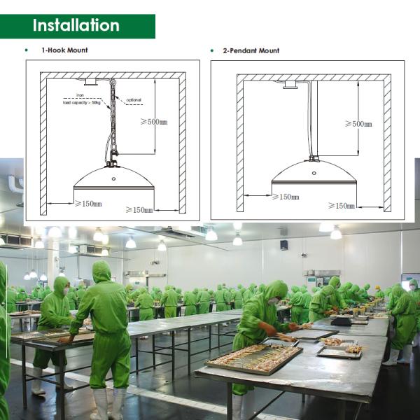 160 LMW LED High Bay Warehouse Lighting Fixture 120W Cold Storage SAA NSF Certificated