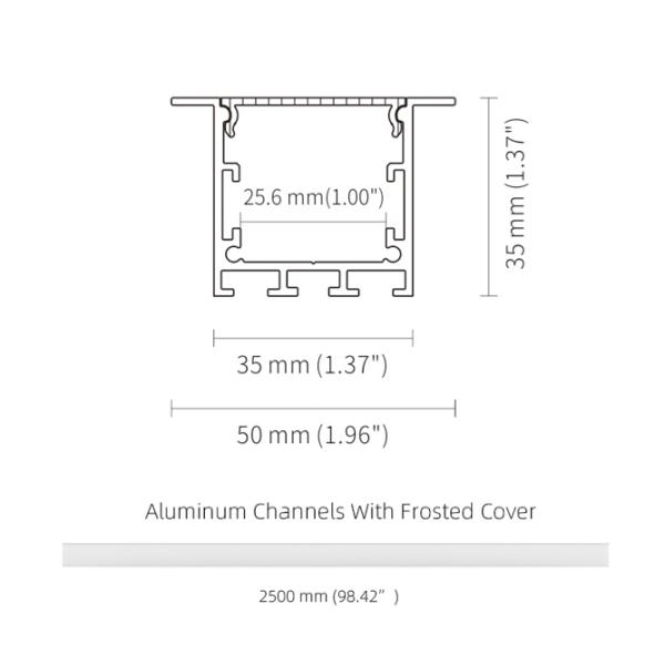 Большой теплоотвод канала света СИД силы 35*35mm утопленный алюминиевый