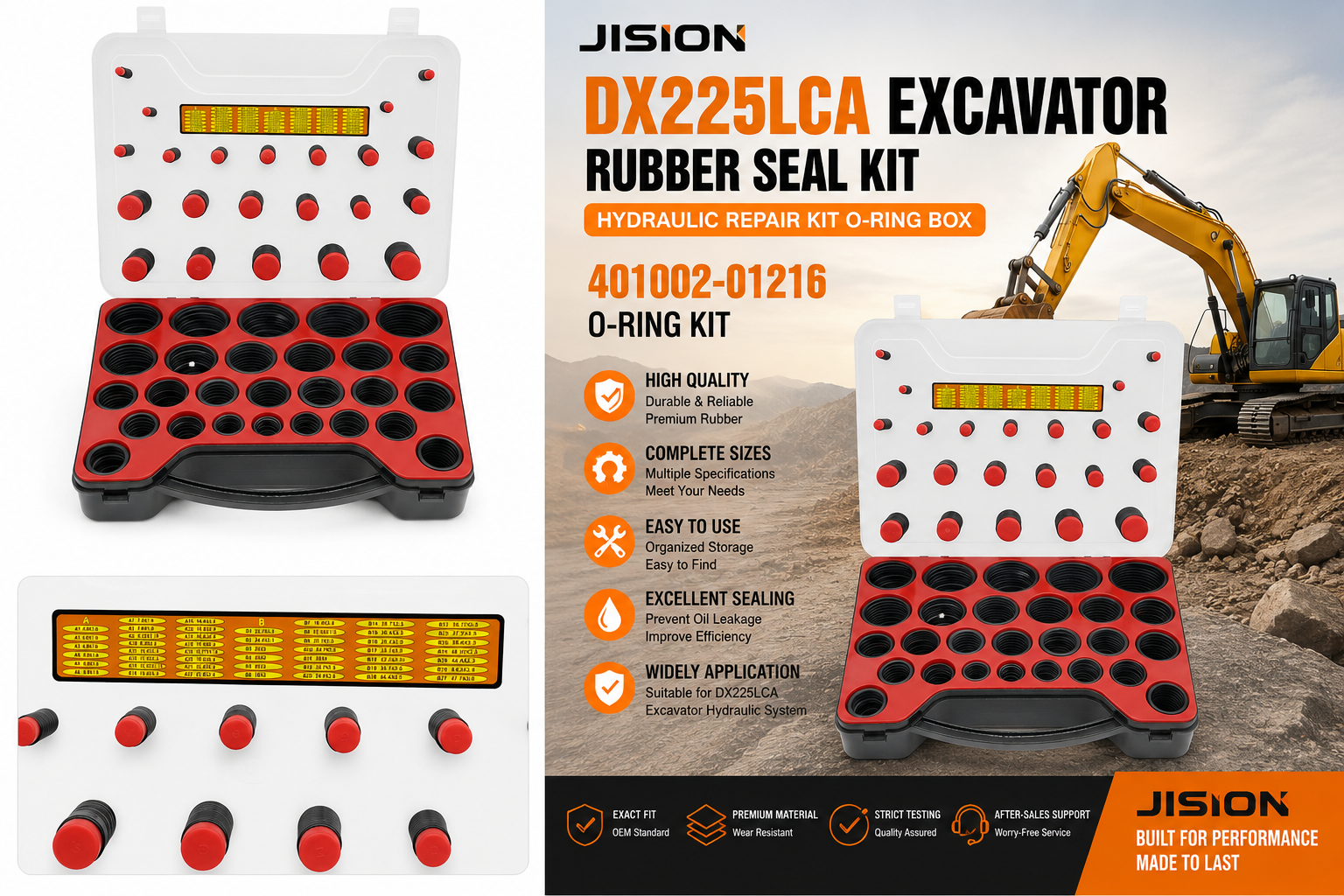 401002-01216 O-Ring Kit for DX225LCA Excavator Hydraulic Rubber Seal Repair Kit