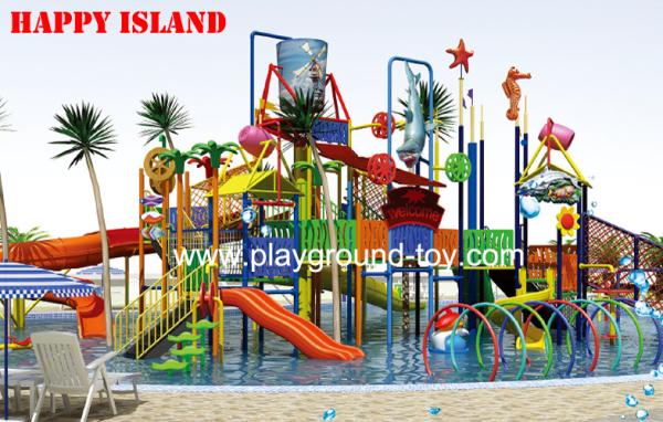Commercial Water Slides , Fun Water Parks Customized Outdoor Fiberglass Kids