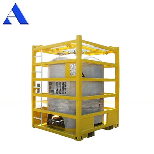 2900L-5000L Capacity Vertical Offshore Tank Container with Lifting Frame Weld Seam Acid Cleaning and Passivation Finish