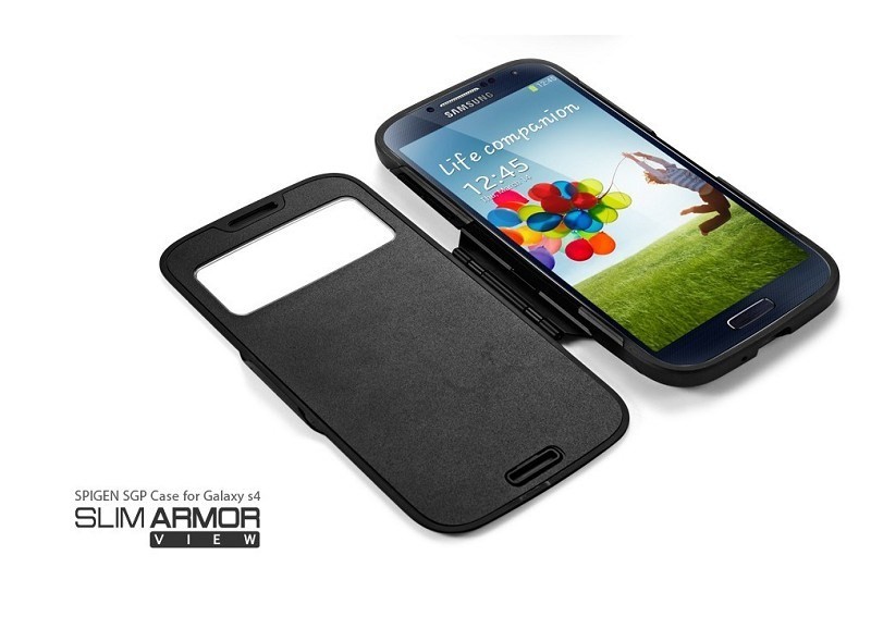 Spigen SGP Fip Cell Phone TPU Case Black For Samsung Galaxy S4
