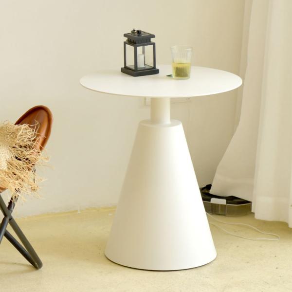 High Temperature Baking Varnish Round Aluminium Garden Table 50*55cm