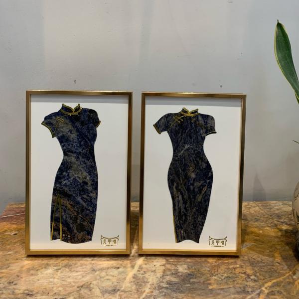 Exquisite Marble Qipao Art | Handcrafted Natural Stone Vintage Chinese Décor Sculpture